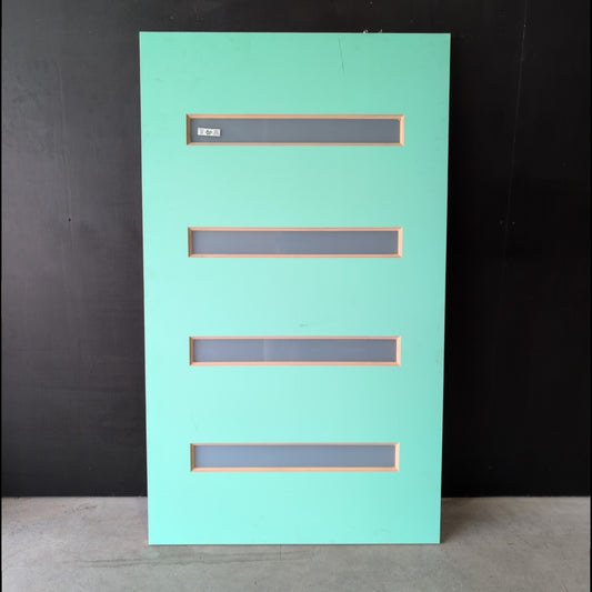 Timber Entry Door - 2040h x 1200w Solid Core w/ 4 x Clear Horizontal Glass (XN5) *Factory 2nd* 20620