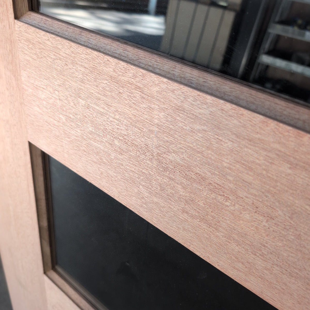 Timber Entry Door - 2040h x 1200w Solid Core w/4 x Clear Horizontal Glass (XS24) *Factory 2nd* 20620