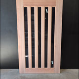 Timber Entry Door - 2040h x 1200w Solid Core w/5 x Tinted Vertical Glass (XS45) *Factory 2nd* 20624