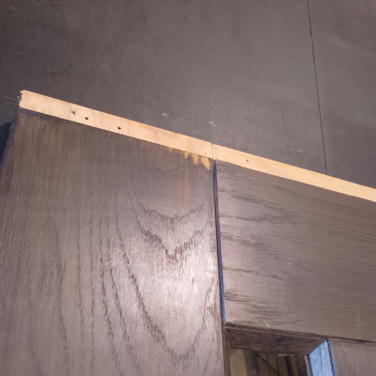 Timber Entry Door - 2040h x 1200w Solid Core w/ 5x Vertical Clear Glass *2nd Hand* 20629
