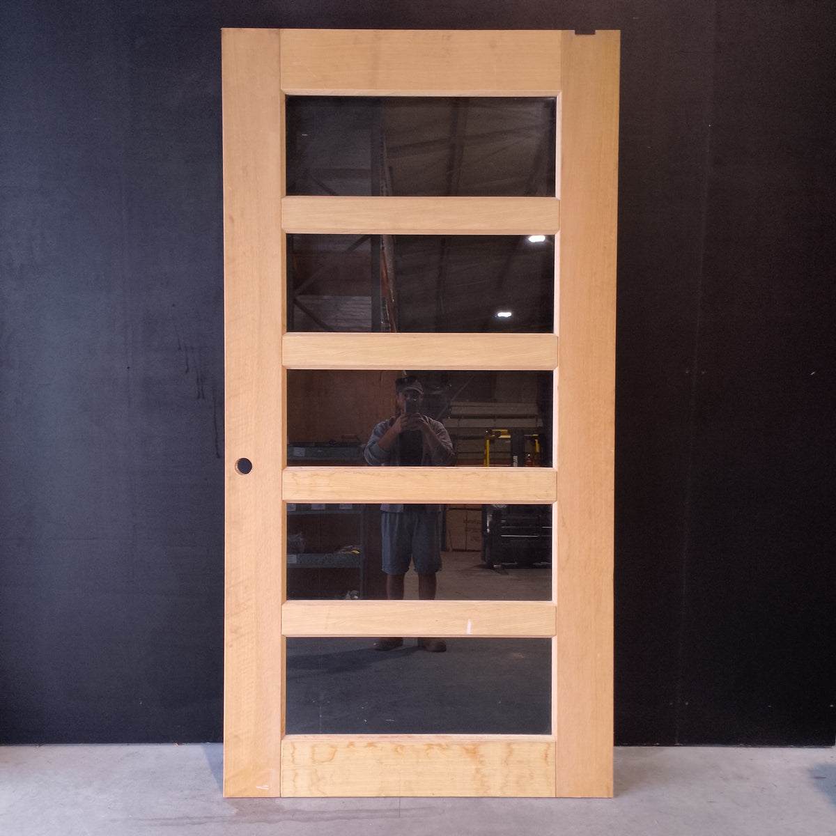 Timber Entry Door - 2340h x 1200w Solid Core w/5x Clear Horizontal Glass (AWO5G) *Factory 2nd* 20633
