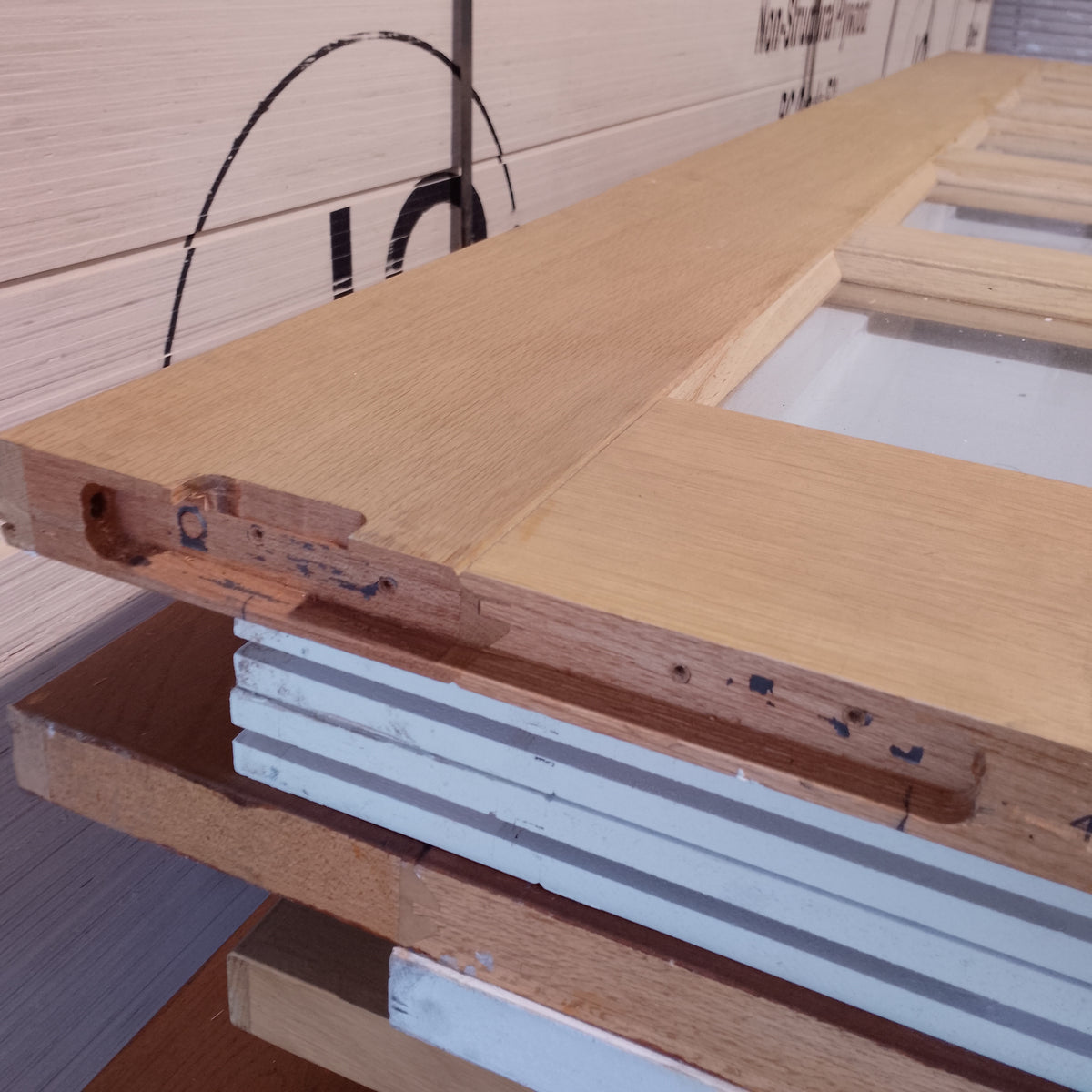 Timber Entry Door - 2340h x 1200w Solid Core w/5x Clear Horizontal Glass (AWO5G) *Factory 2nd* 20633