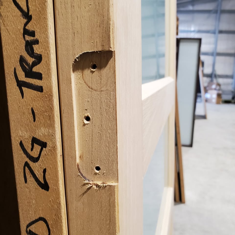 Timber Entry Door - 2320h x 920w Solid Core w/ 5 x Obscure Glass *Factory Second* 30104