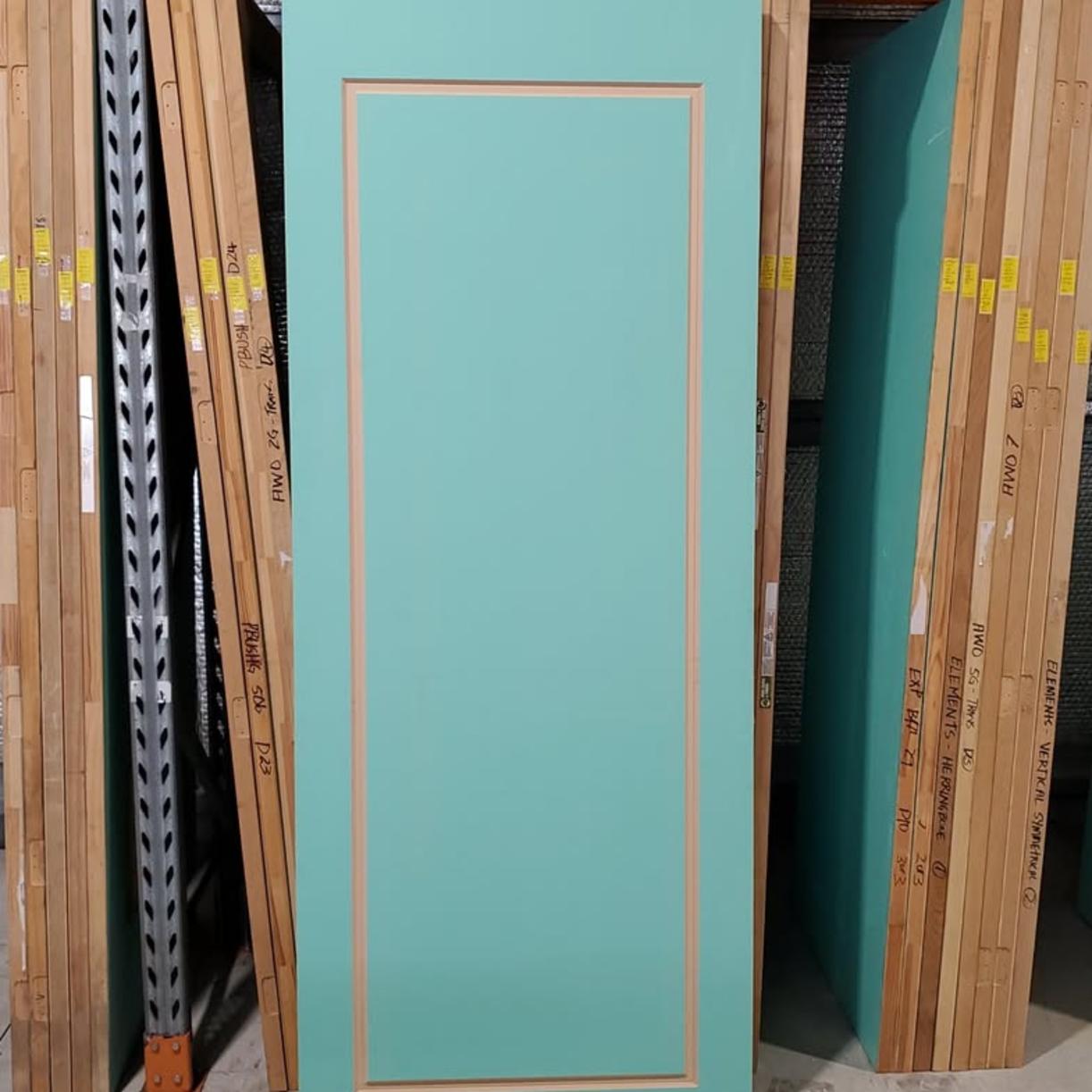 Timber Entry Door 2320h x 920w Solid Core w/ Routered Pattern *Factory Second* 30112