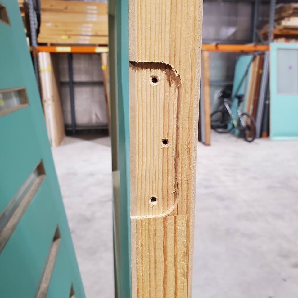 Timber Entry Door 2320h x 920w Solid Core w4 x Obscure (frosted) Glass *Factory Second* 30113