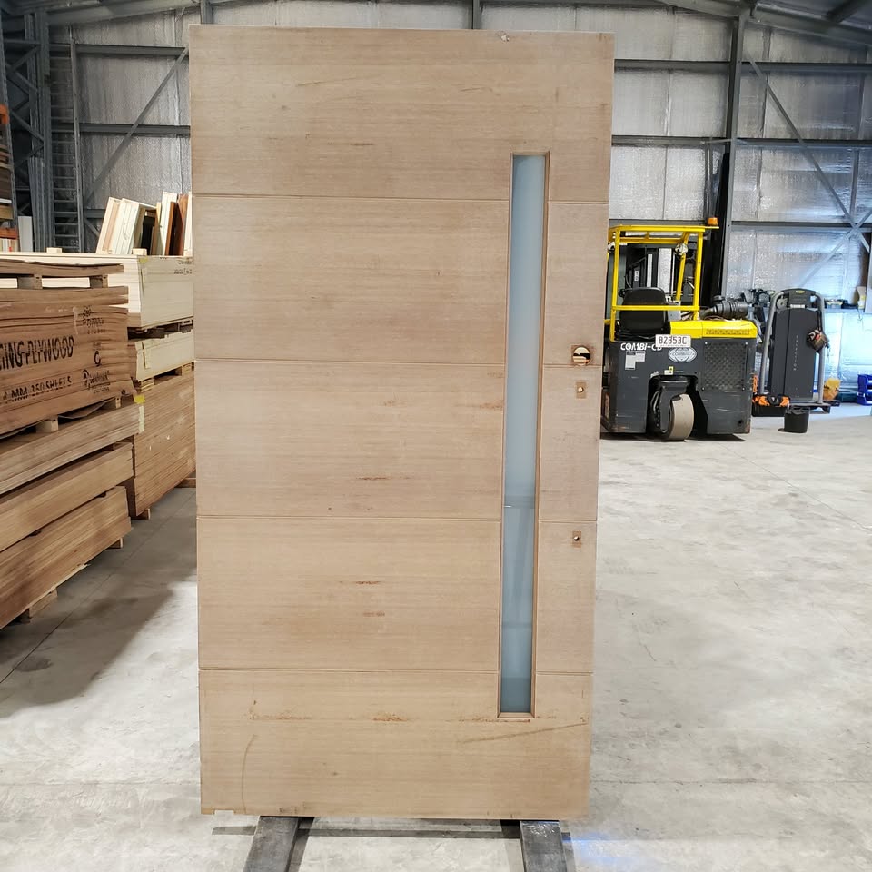 Timber Entry Door - 2340h x 1200w Solid w/ 1 Obscure (frosted) Glass (XLR160) *Factory Second* 30135