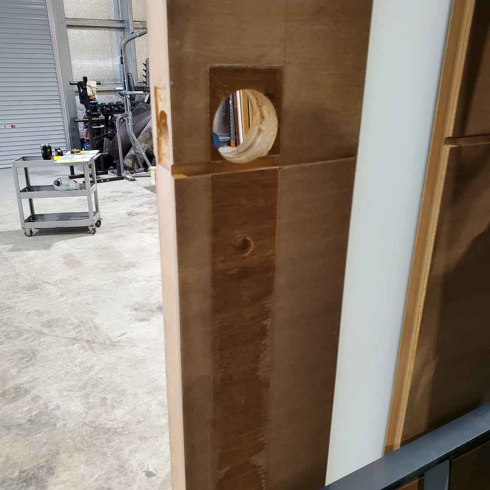 Timber Entry Door - 2340h x 1200w Solid w/ 1 Obscure (frosted) Glass (XLR160) *Factory Second* 30135