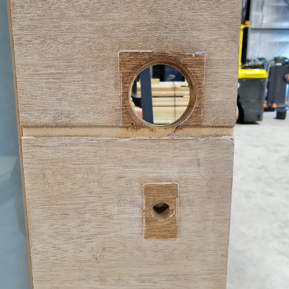 Timber Entry Door - 2340h x 1200w Solid w/ 1 Obscure (frosted) Glass (XLR160) *Factory Second* 30135