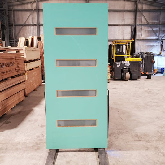 Timber Entry Door - 2340h x 1020w Solid Core w/ 4 Obscure (frosted) (XN5) *Factory Second* 30136