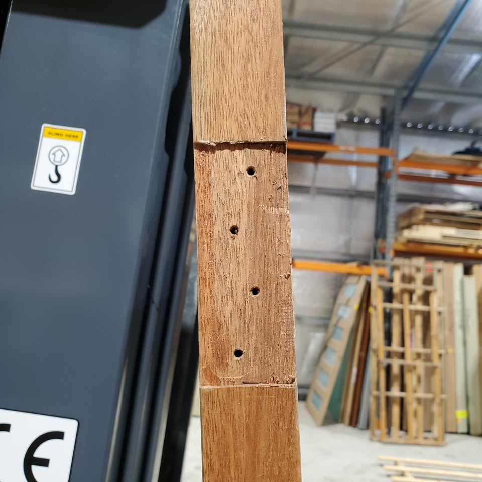 Timber Entry Door - 2340h x 1200w Solid Core w/ 4 x Clear Glass Timber Veneer *Factory Second* 30141