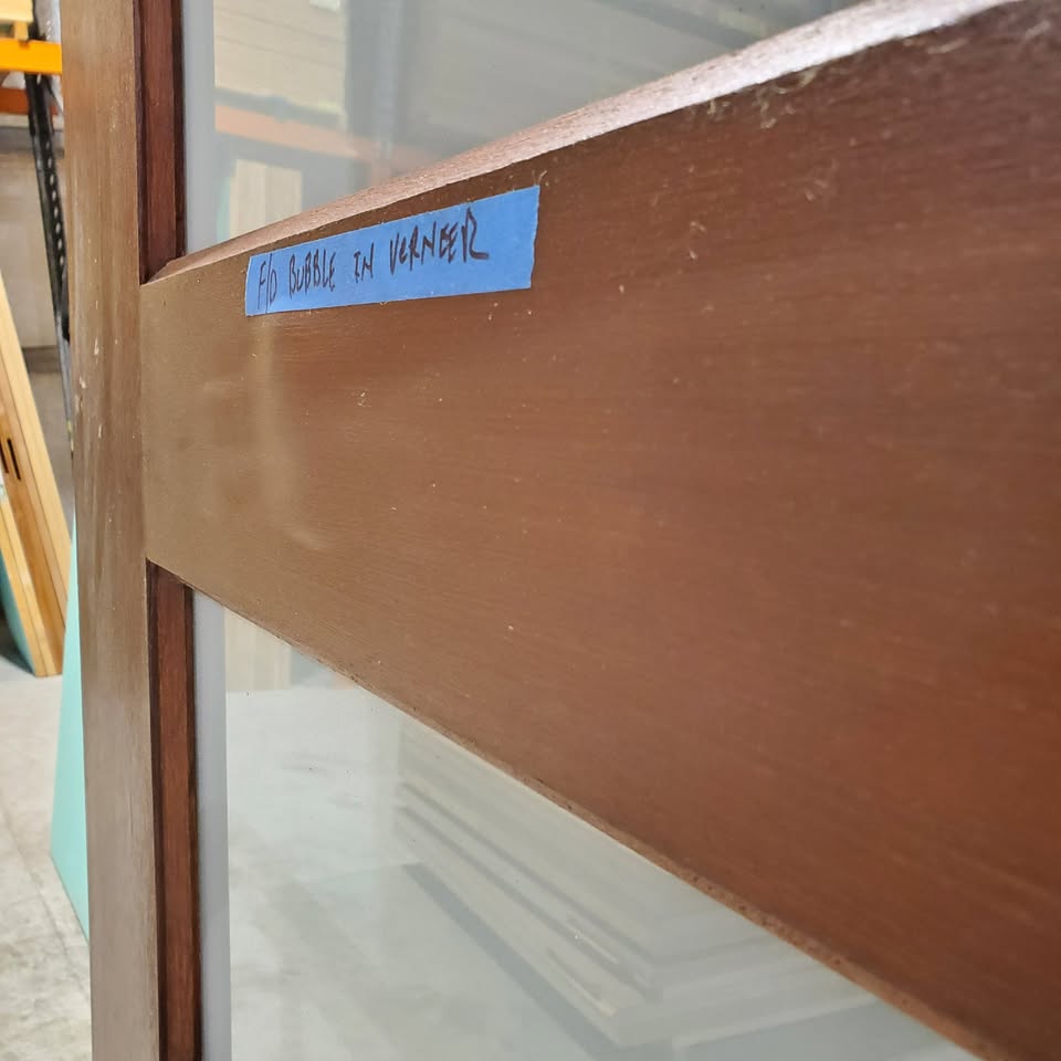 Timber Entry Door - 2340h x 1200w Solid Core w/ 6 x Obscure (frosted) Glass *Second Hand* 30142