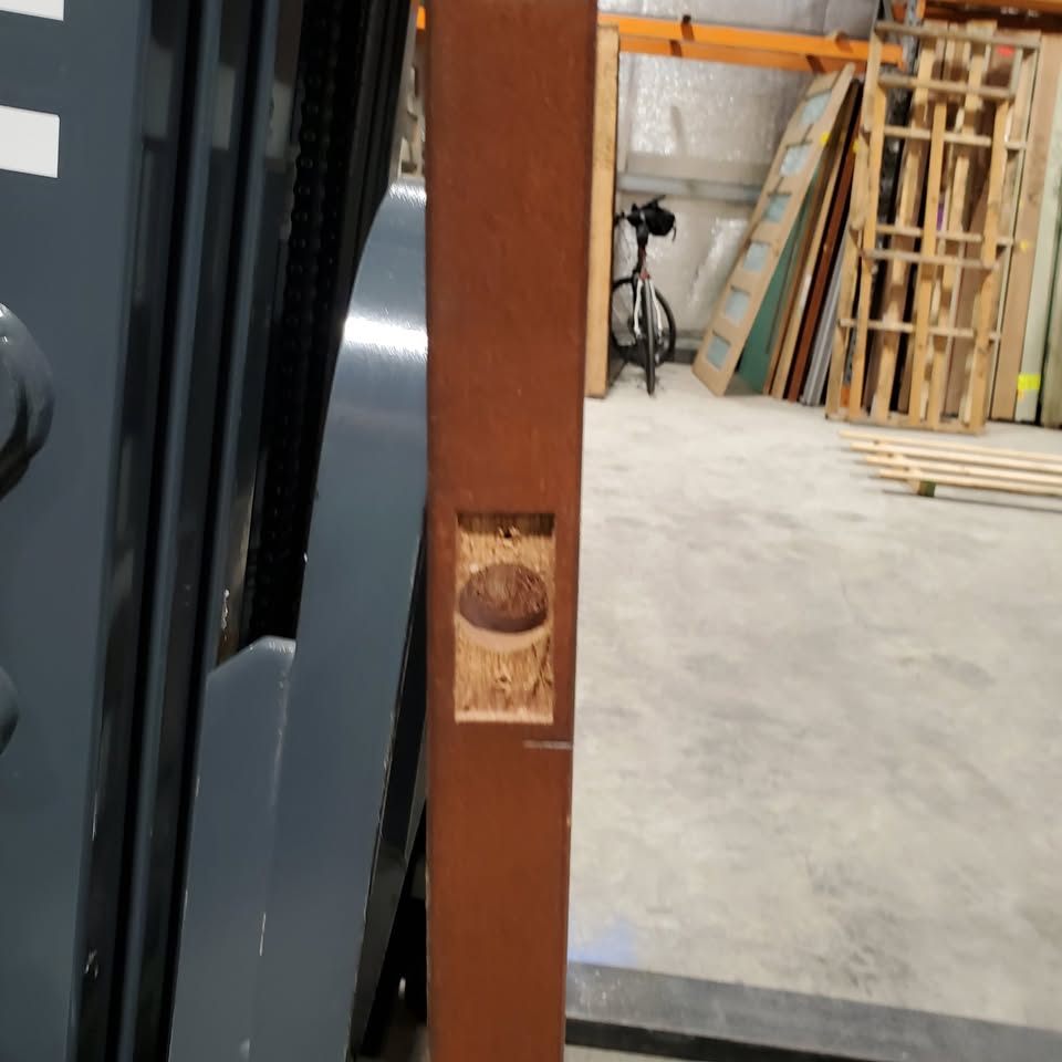 Timber Entry Door - 2340h x 1200w Solid Core w/ 6 x Obscure (frosted) Glass *Second Hand* 30142