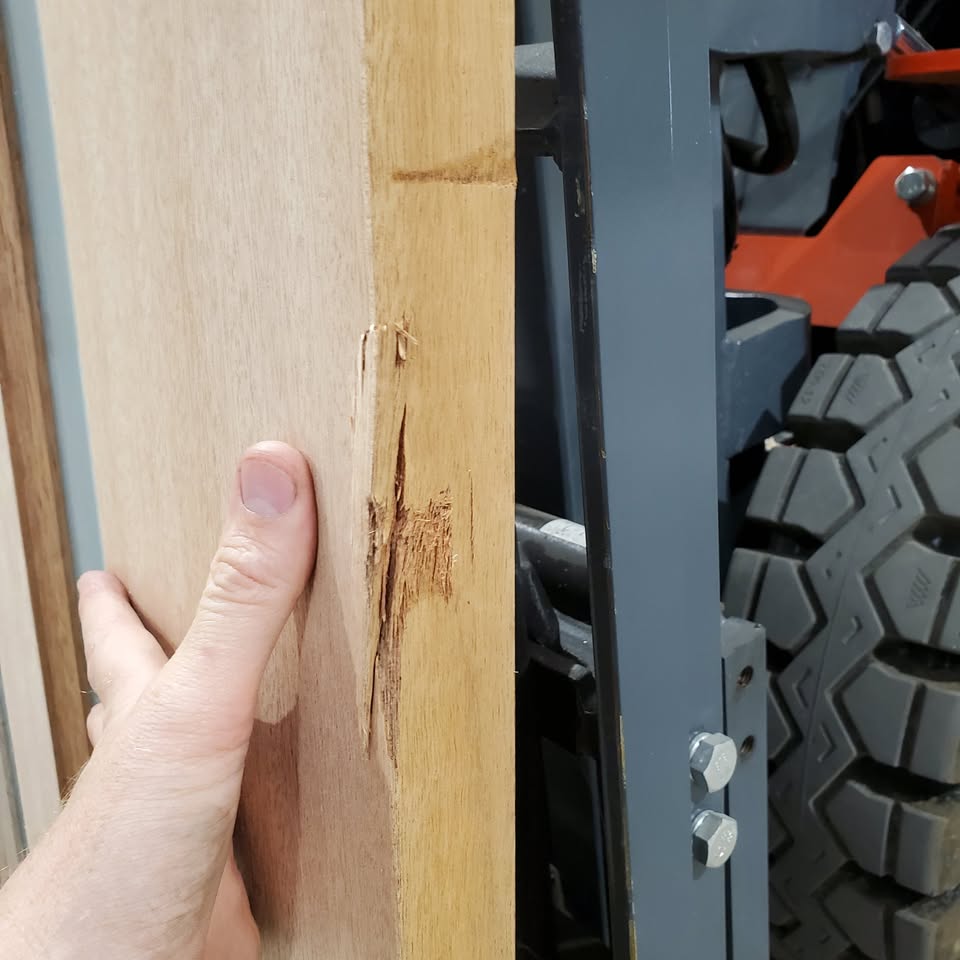 Timber Entry Door - 2340h x 1200w Solid Core w/ 5 x Obscure Glass (XS45) *Factory Second* 30148