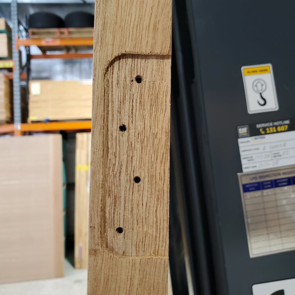 Timber Entry Door - 2340h x 1200w Solid Core w/ 5 x Obscure Glass (XS45) *Factory Second* 30148