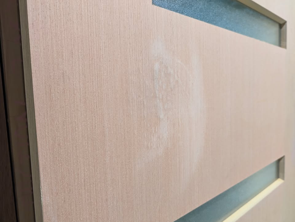 Timber Entry Door - 2340h x 1020w Solid Core w/ 4 x Obscure Glass  *Factory Second* 30183