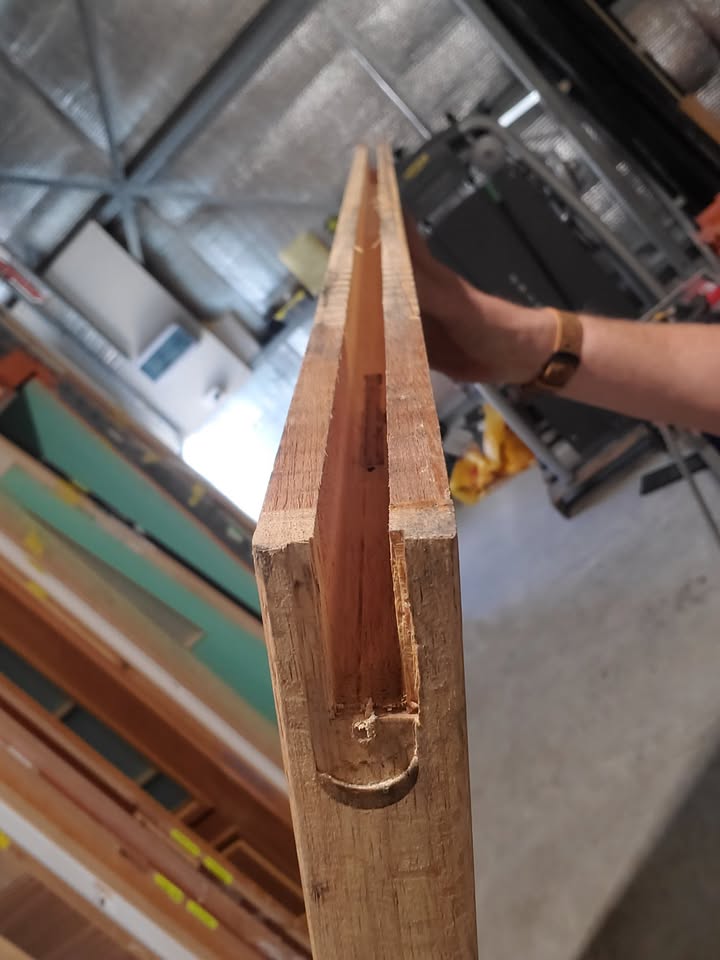 Timber Entry Door - 2340h x 1200w Solid w/ 5 x Frosted Glass Timber Veneer *Factory Second* 30226