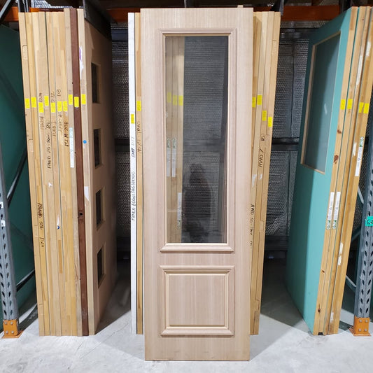 Timber Entry Door - 2340h x 720w Solid Core w/ 1 x Clear Glass and Mouldings *Factory Second* 30270
