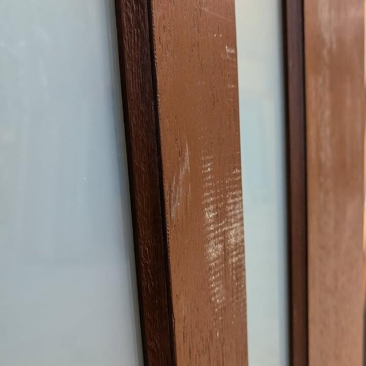 Timber Entry Door - 2340h x 1200w Solid Core w/ 5 x Obscure (Frosted) Glass *Second Hand* 30330