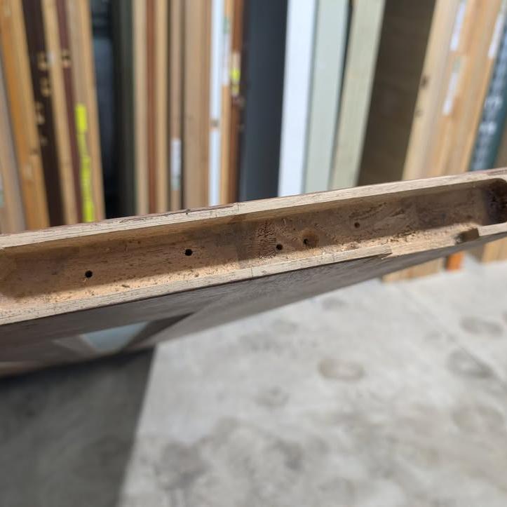 Timber Entry Door - 2340h x 1200w Solid Core w/ 5 x Obscure (Frosted) Glass *Second Hand* 30330