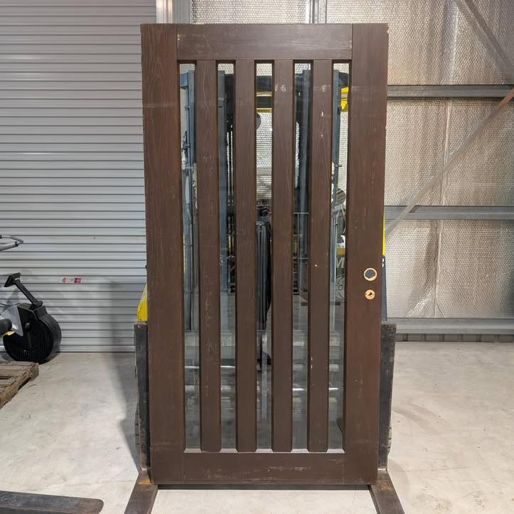 Timber Entry Door - 2340h x 1200w Solid Core w/ 5 x Clear Glass *Second Hand* 30333