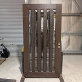 Timber Entry Door - 2340h x 1200w Solid Core w/ 5 x Clear Glass *Second Hand* 30333