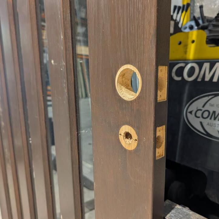 Timber Entry Door - 2340h x 1200w Solid Core w/ 5 x Clear Glass *Second Hand* 30333