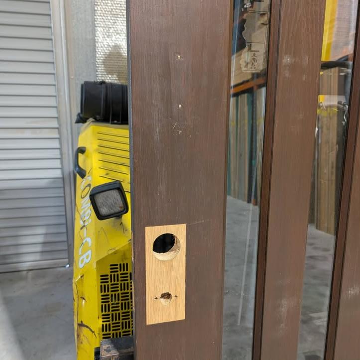 Timber Entry Door - 2340h x 1200w Solid Core w/ 5 x Clear Glass *Second Hand* 30333