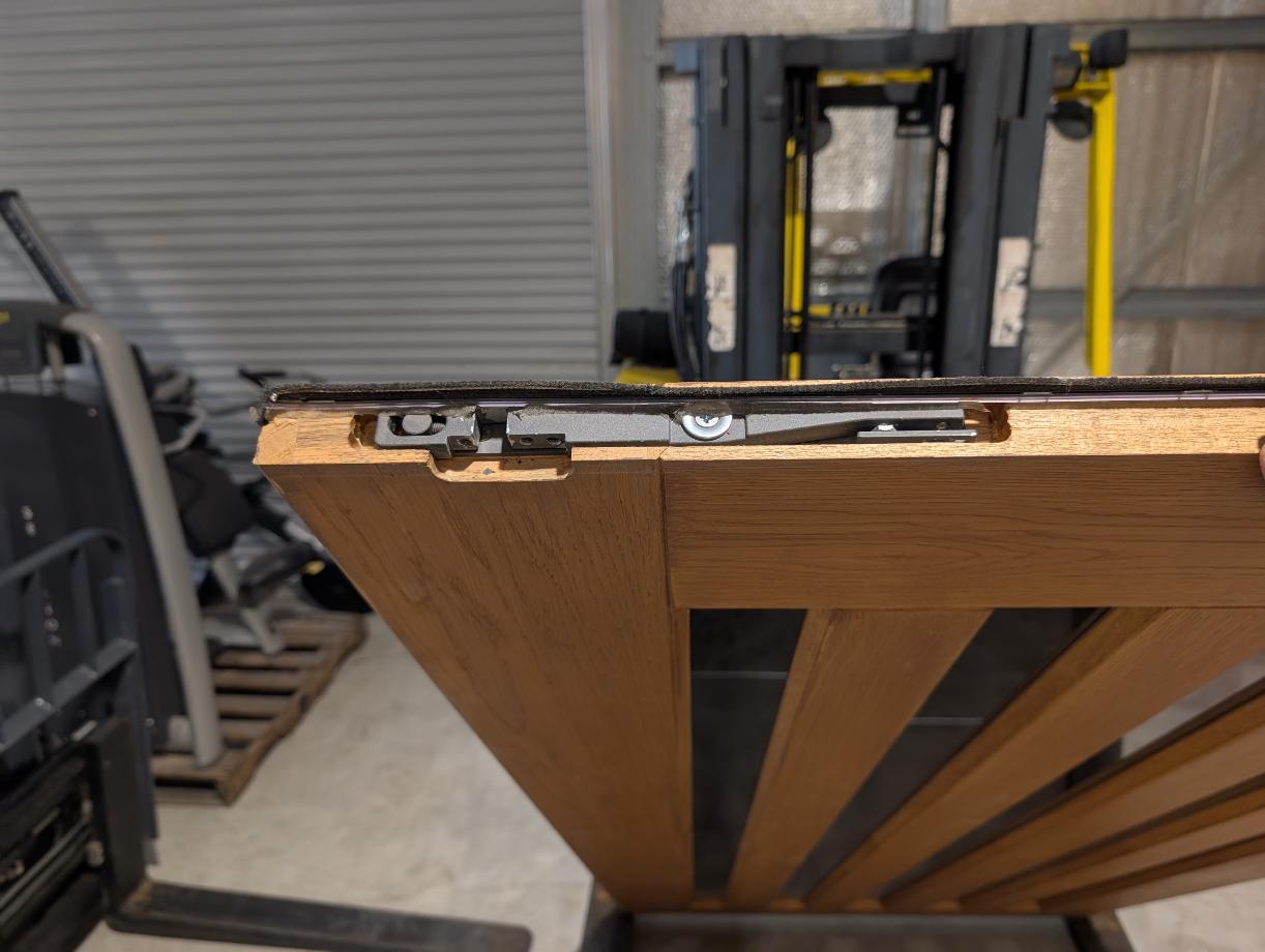 Timber Entry Door - 2340h x 1200w Solid Core w/ 5 x Tinted Glass *Second Hand* 30334