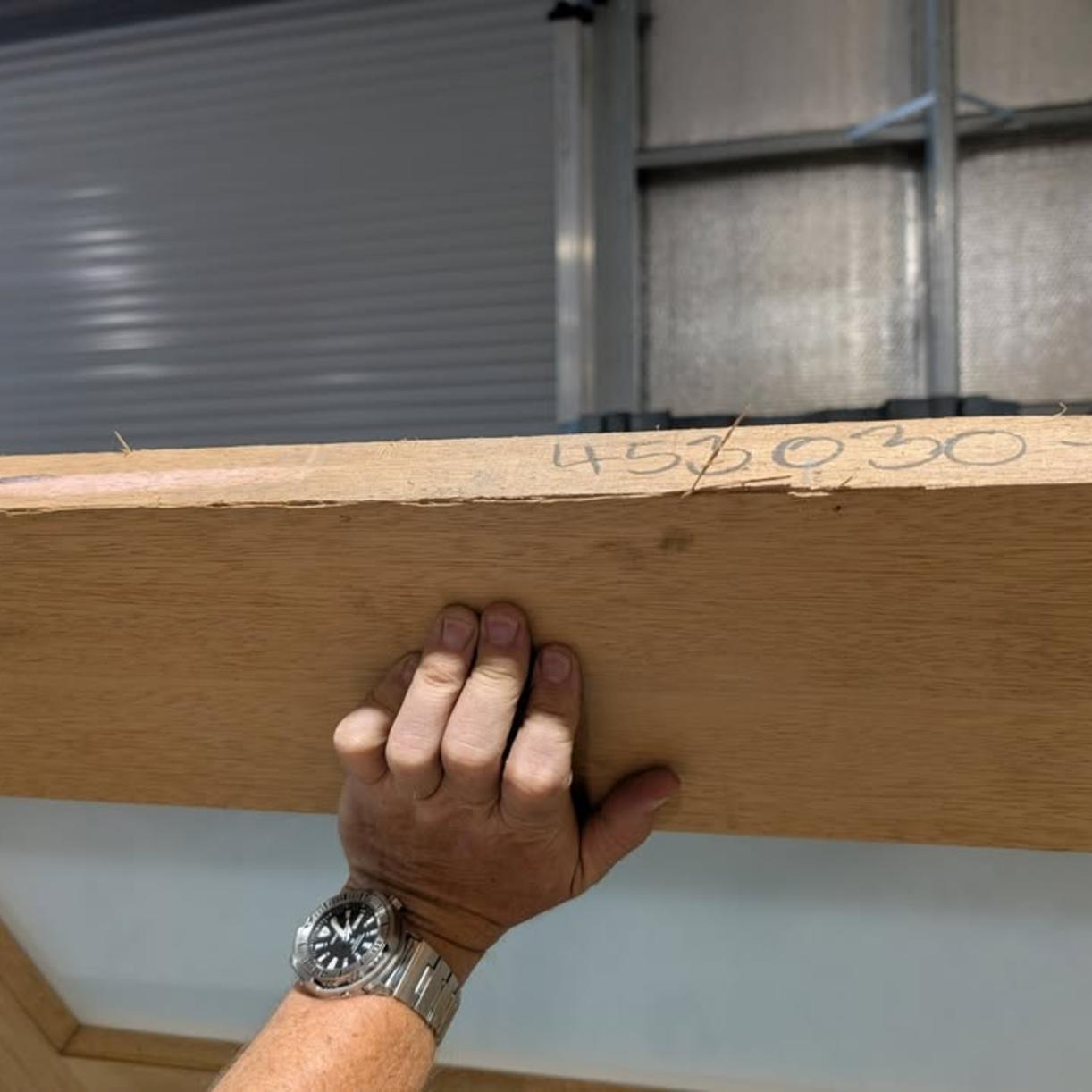 Timber Entry Door - 2340h x 1195w Solid Core w/ 4 x Obscure (Frosted) Glass *Factory Second* 30338