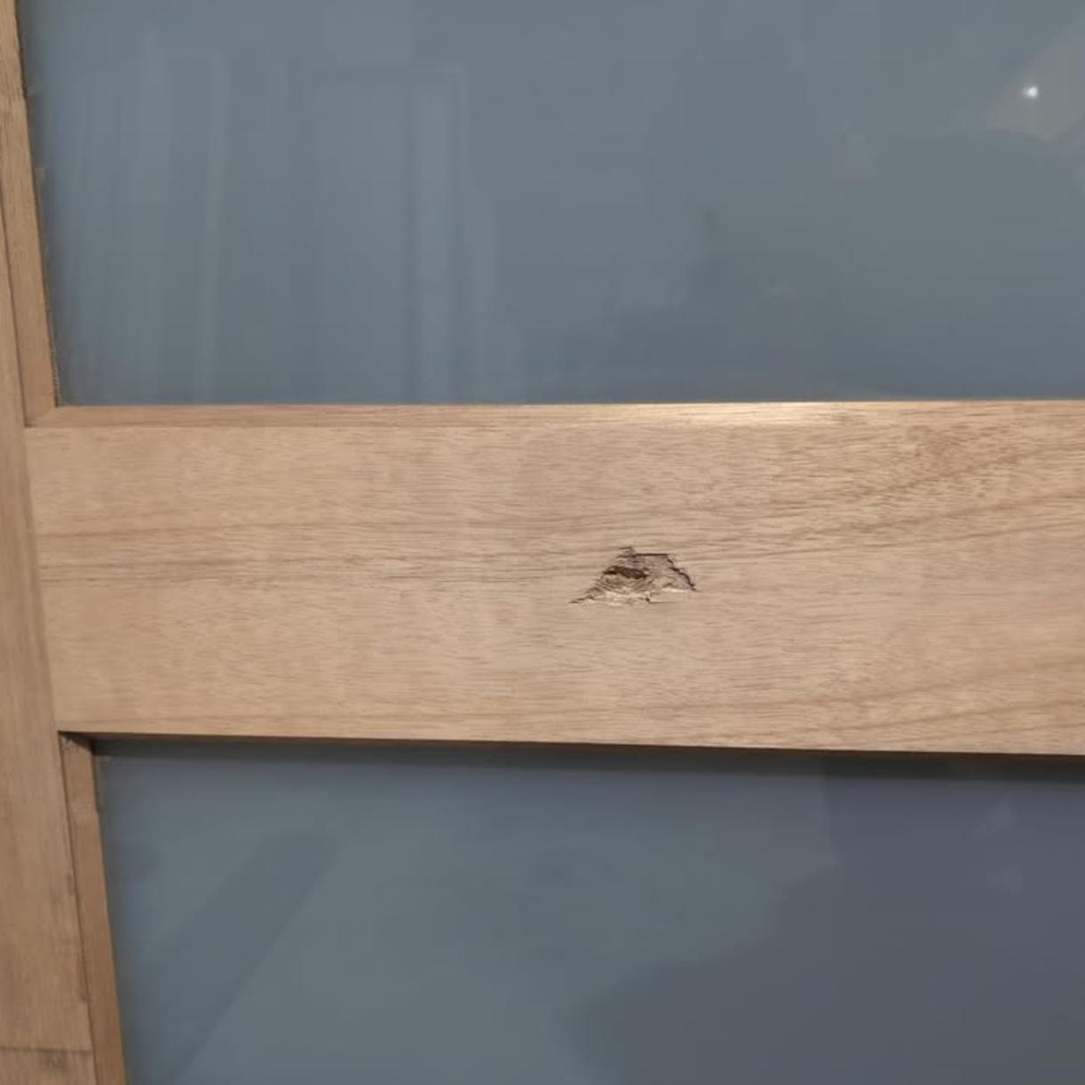 Timber Entry Door - 2340h x 1195w Solid Core w/ 4 x Obscure (Frosted) Glass *Factory Second* 30338