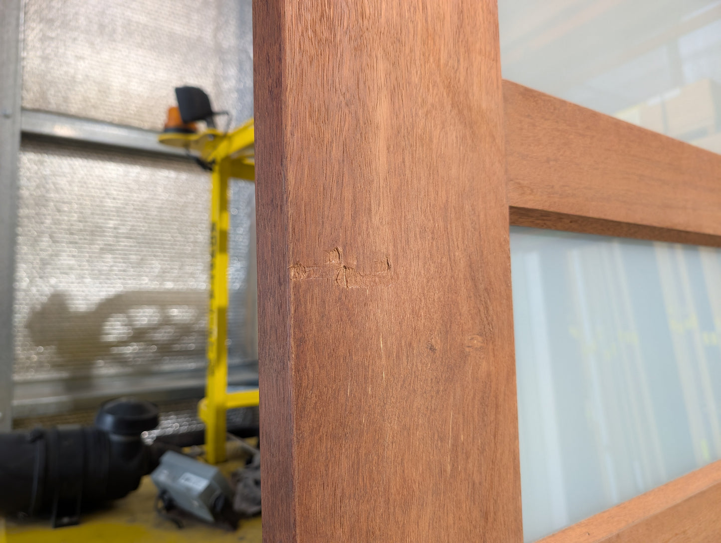 Timber Entry Door - 2340h x 1160w Solid Core w/ 6 x Obscure (Frosted) Glass *Factory Second* 30339