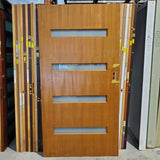 Timber Entry Door -2317h x 1190w Solid Core w/ 4 x Obscure (Frosted) Glass *Second Hand* 30341