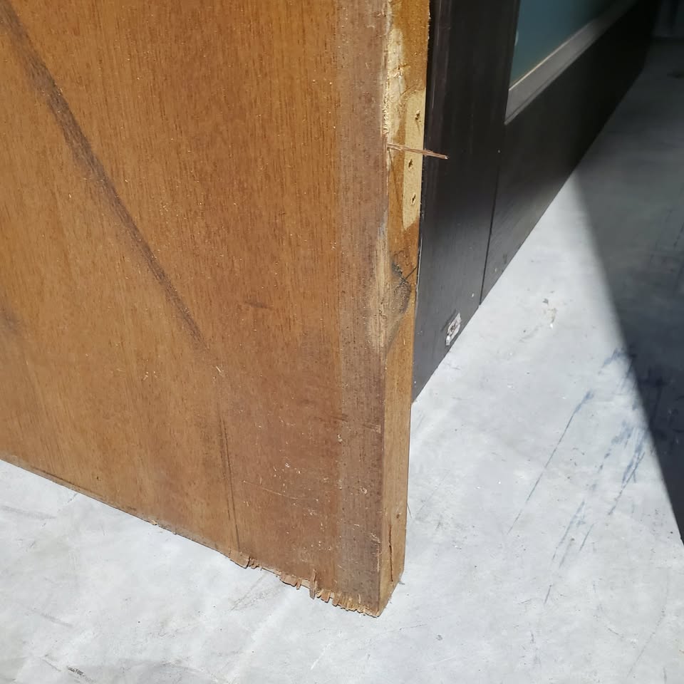 Timber Entry Door -2317h x 1190w Solid Core w/ 4 x Obscure (Frosted) Glass *Second Hand* 30341