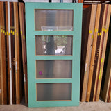 Timber Entry Door -2340h x 1200w Solid Core w/ 4 x Obscure (Frosted) Glass *Factory Second* 30345