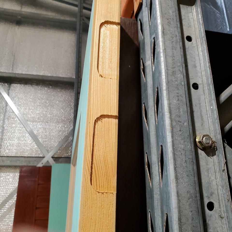 Timber Entry Door -2340h x 1200w Solid Core w/ 4 x Obscure (Frosted) Glass *Factory Second* 30345