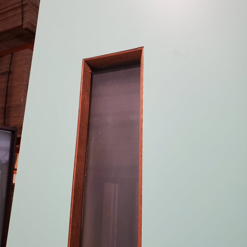 Timber Entry Door - 2340h x 820w Solid Core w/ 1 x Obscure (Frosted) Glass *Factory Second* 30355