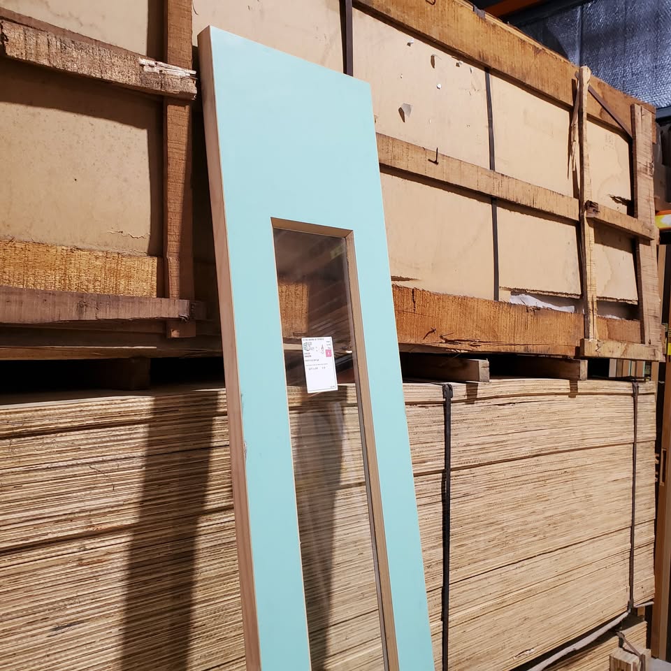 Timber Entry Sidelite - 2340 x 400w Solid Core w/ 1 x Clear Glass *Factory Second* 30396