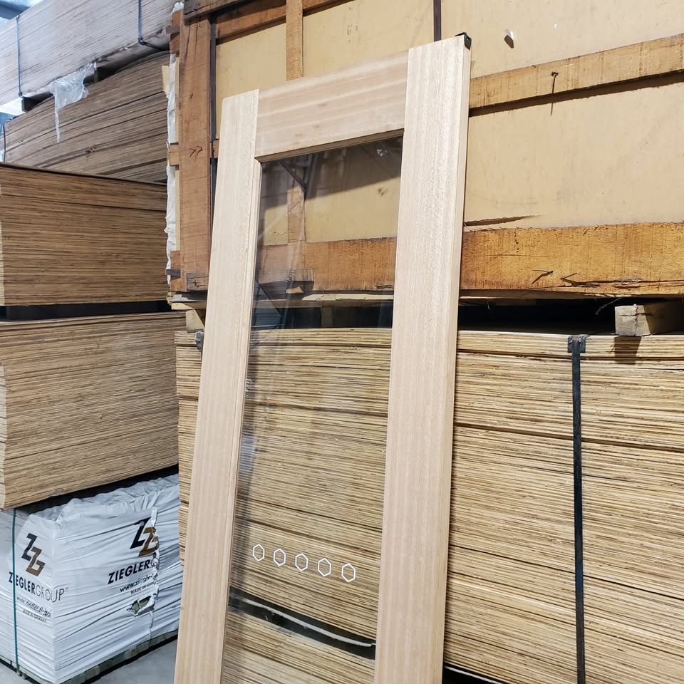 Timber Entry Door - 2340 x 720w Solid Core w/ 1 x Clear Glass *Factory Second* 30397