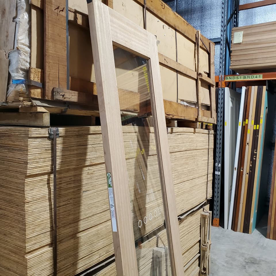 Timber Entry Door - 2340 x 720w Solid Core w/ 1 x Clear Glass *Factory Second* 30397