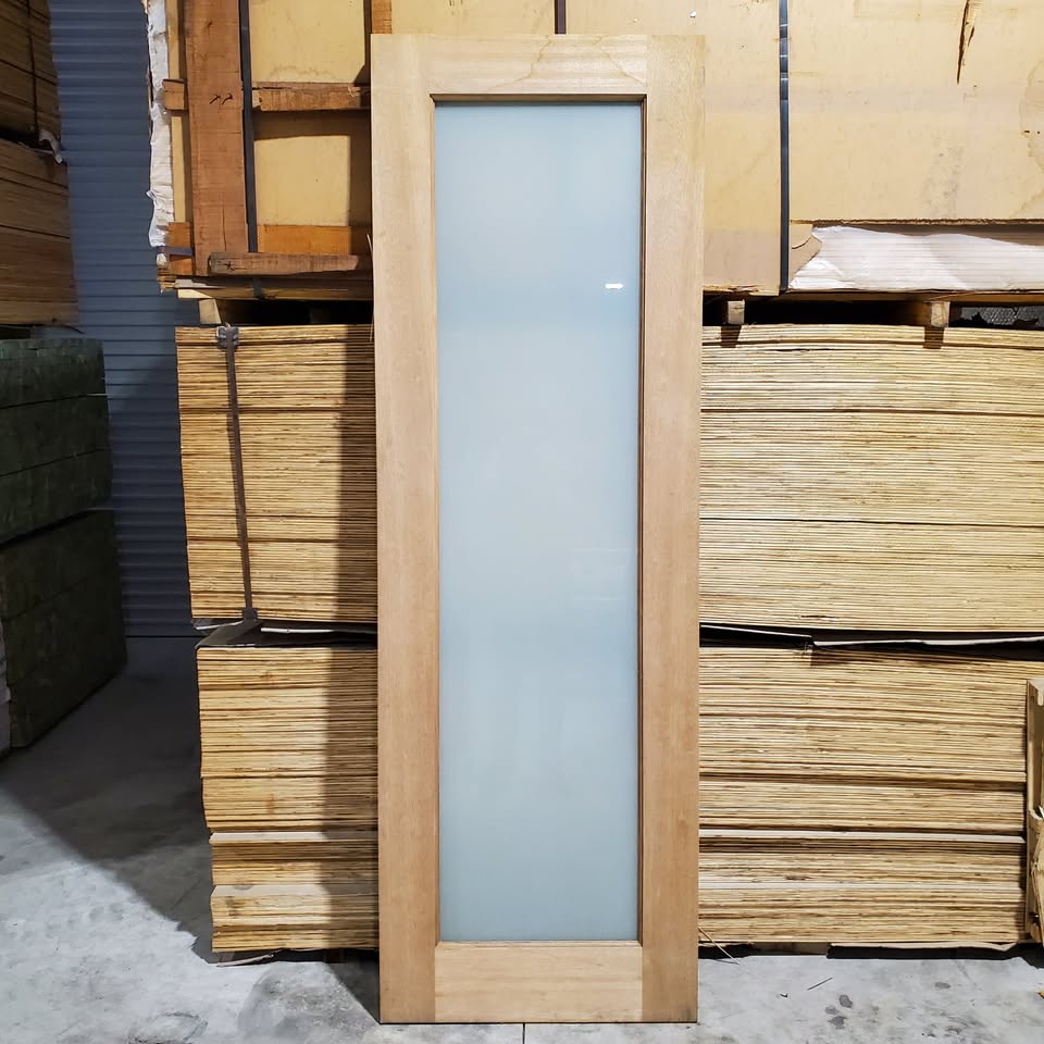 Timber Entry Door - 2340 x 770w Solid Core w/ 1 x Obscure (Frosted) Glass *Factory Second* 30398