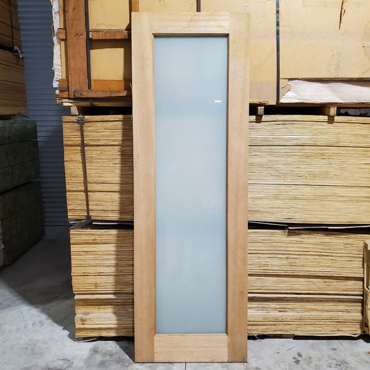 Timber Entry Door - 2340 x 770w Solid Core w/ 1 x Obscure (Frosted) Glass *Factory Second* 30398