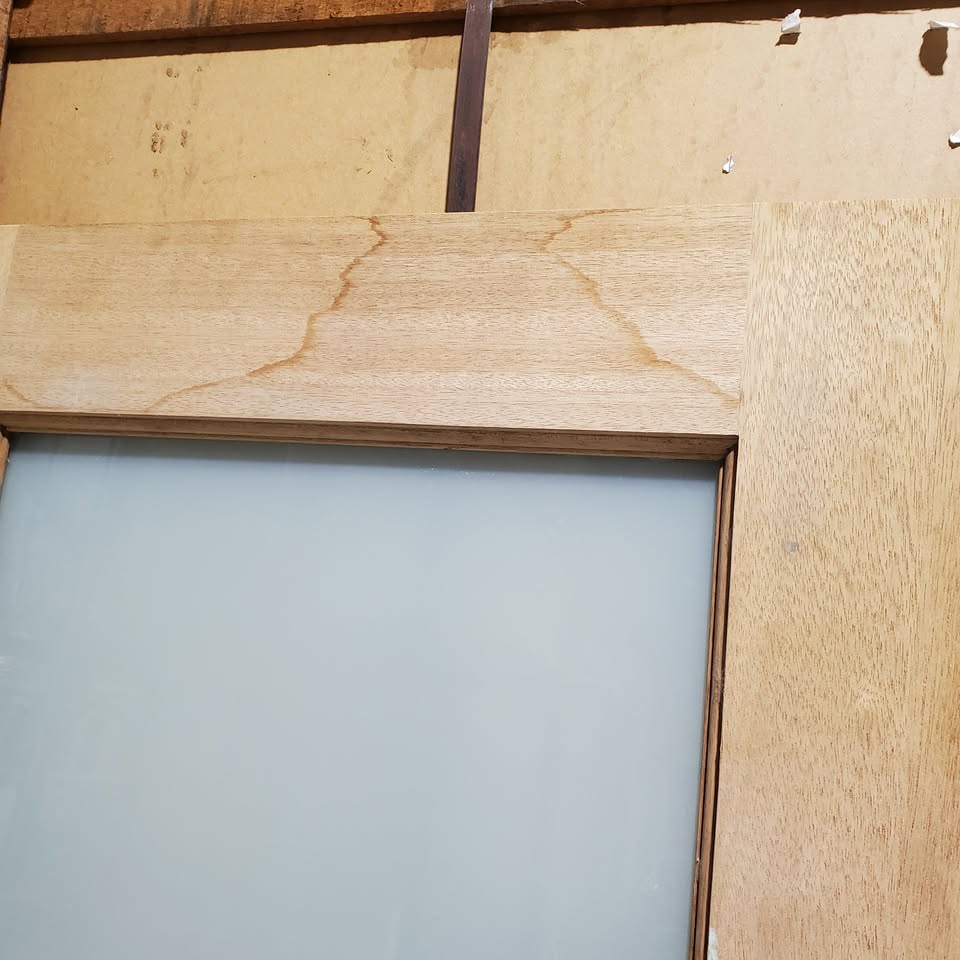 Timber Entry Door - 2340 x 770w Solid Core w/ 1 x Obscure (Frosted) Glass *Factory Second* 30398