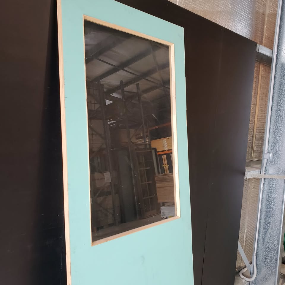 Timber Entry Door - 2340 x 820w Semi - Solid Core w/ 1 x Clear Glass *Factory Second* 30402