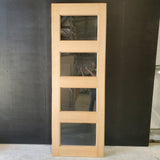 Timber Entry Door - 2340 x 807w Solid Core w/ 4 x Clear Glass *Factory Second* 30407