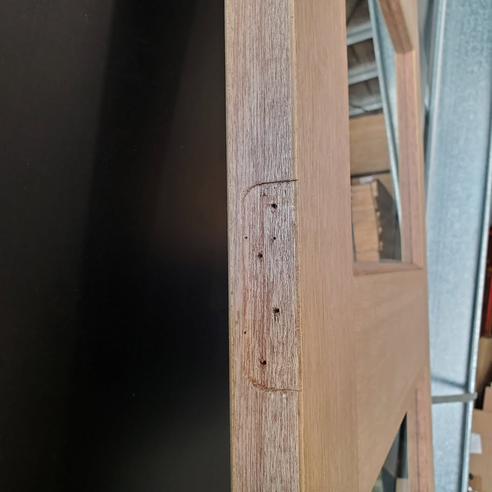 Timber Entry Door - 2340 x 807w Solid Core w/ 4 x Clear Glass *Factory Second* 30407