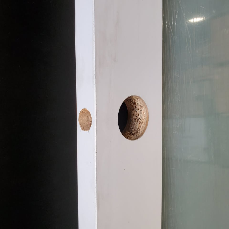 Internal Timber Door - 2340 x 820w Semi-Solid Core w/ 1 X Obscure Glass (HAM1) *Factory Second* 30408