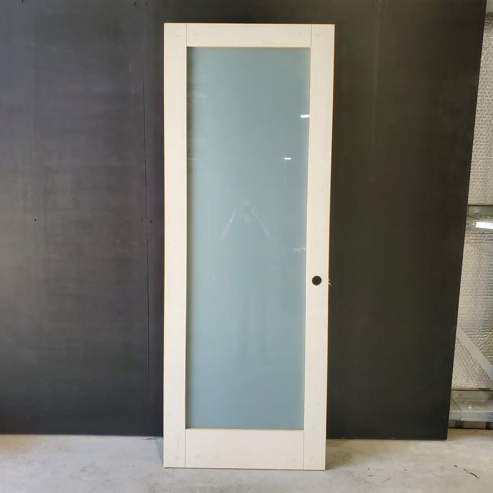 Internal Timber Door - 2340 x 870w Solid Core w/ 1 X Obscure Glass (HAM1) *Factory Second* 30409