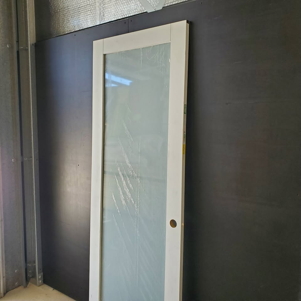 Internal Timber Door - 2340 x 870w Solid Core w/ 1 X Obscure Glass (HAM1) *Factory Second* 30410