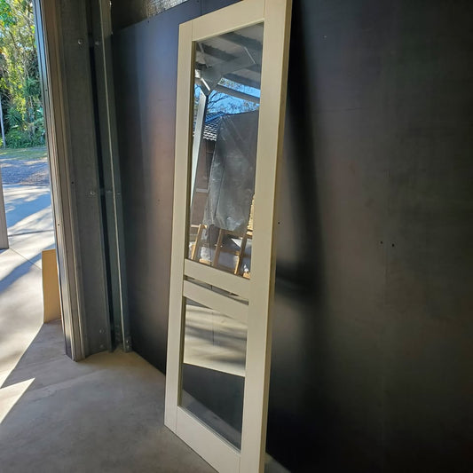 Internal Timber Door - 2340 x 870w Solid Core w/ 2 X Clear Glass  (PMOD9GC) *Factory Second* 30420