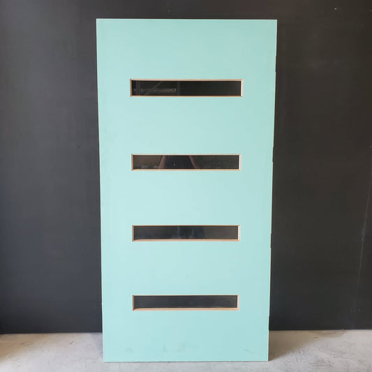 External Timber Door - 2040h x 1020w Solid Core w/ 4 X Clear Glass  *Factory Second* 30431